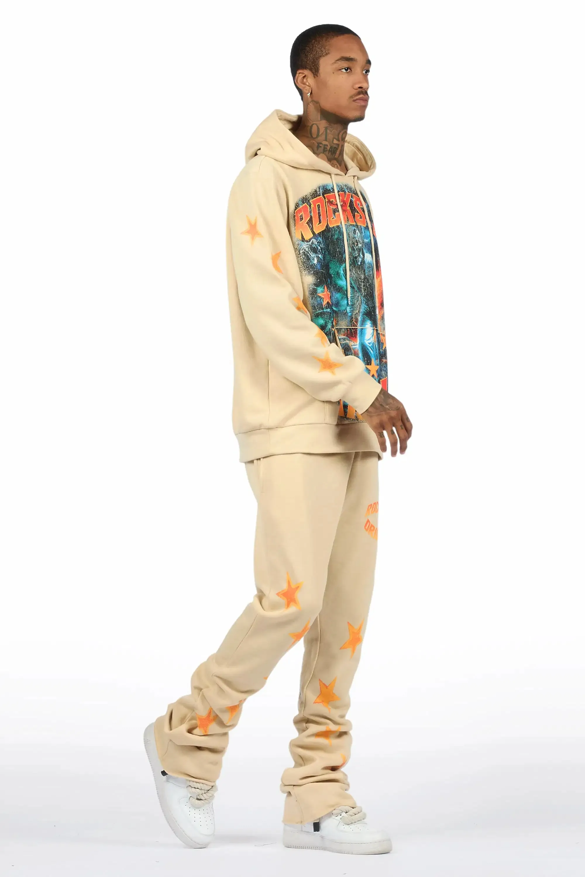 Torque Beige Hoodie/Stacked Pant Track Set sold by Rockstar Original product image thumbnail 3