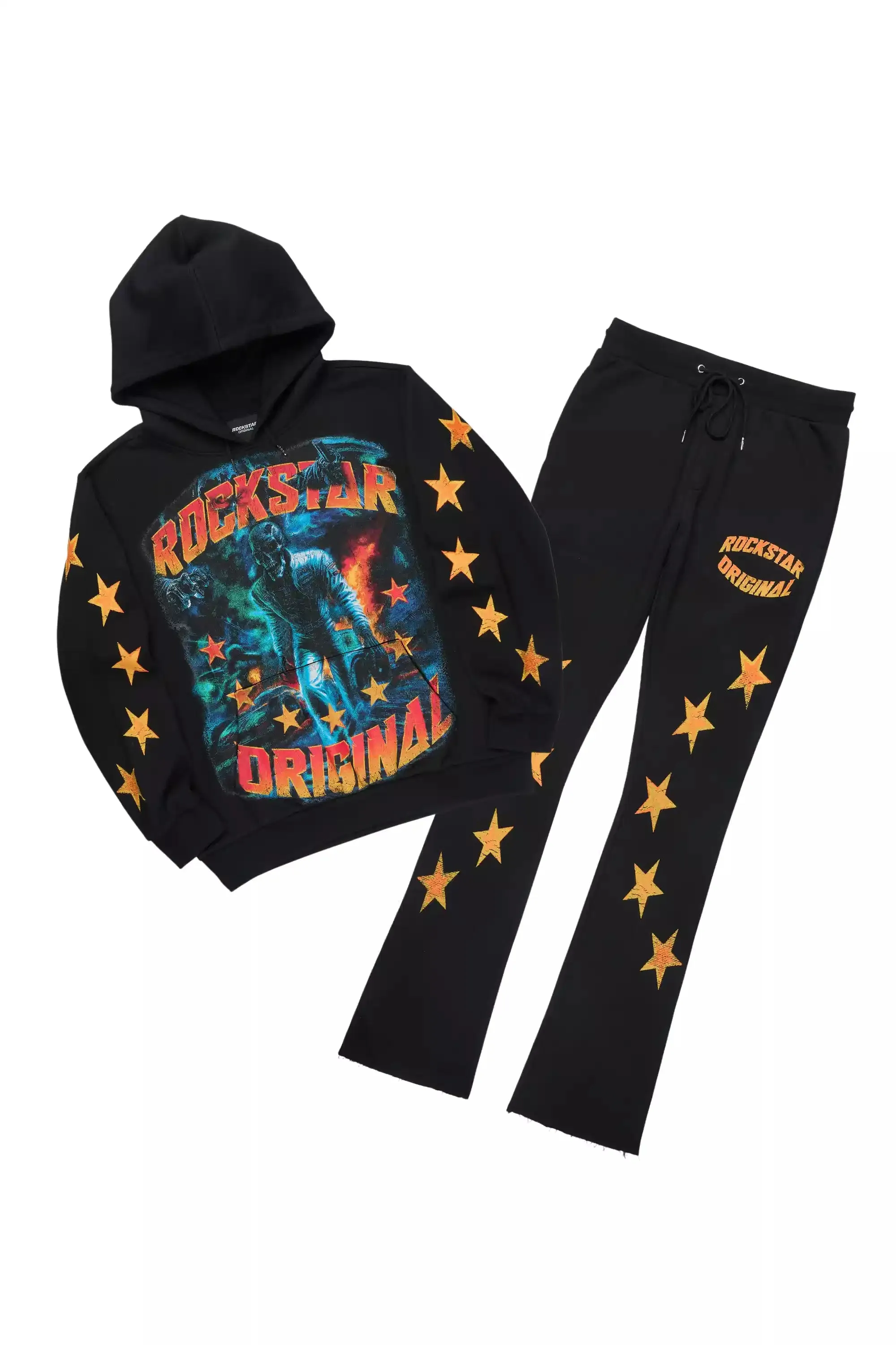 Torque Black Hoodie/Stacked Pant Track Set sold by Rockstar Original