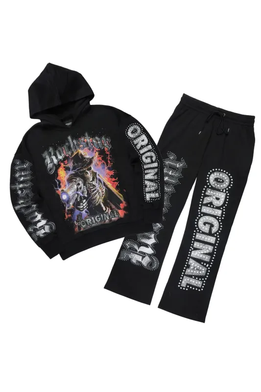 Krome Black Hoodie/Baggy Pant Track Set sold by Rockstar Original