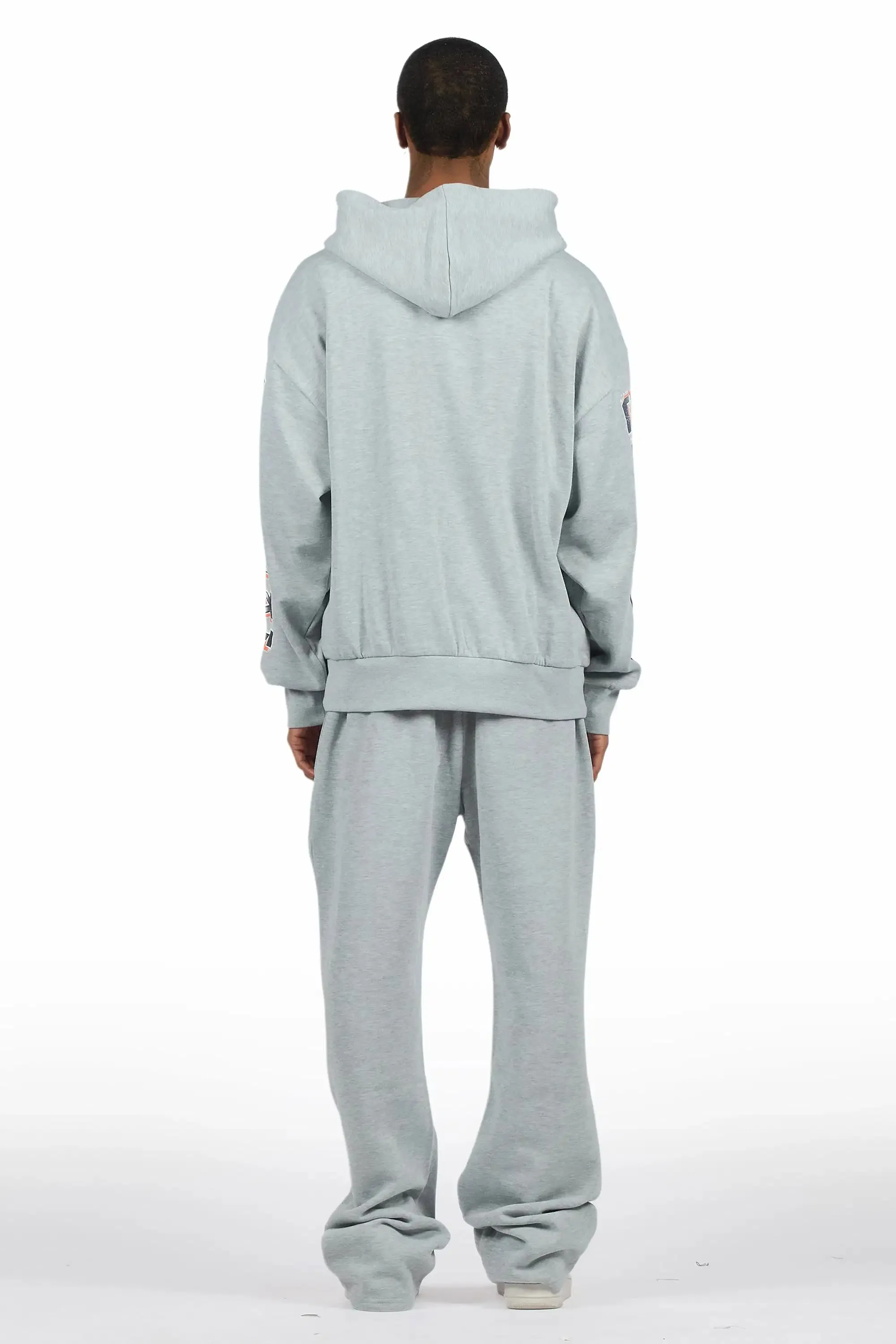 Kross Heather Grey Hoodie/Baggy Pant Track Set sold by Rockstar Original product image thumbnail 4
