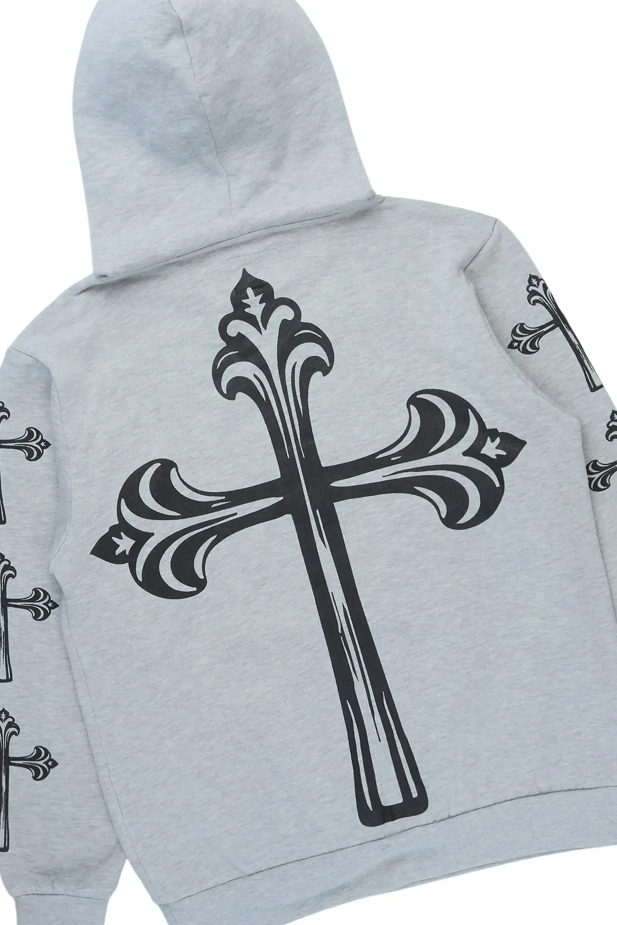Michael Heather Grey/Black Hoodie/Stacked Flare Track Set sold by Rockstar Original product image thumbnail 3