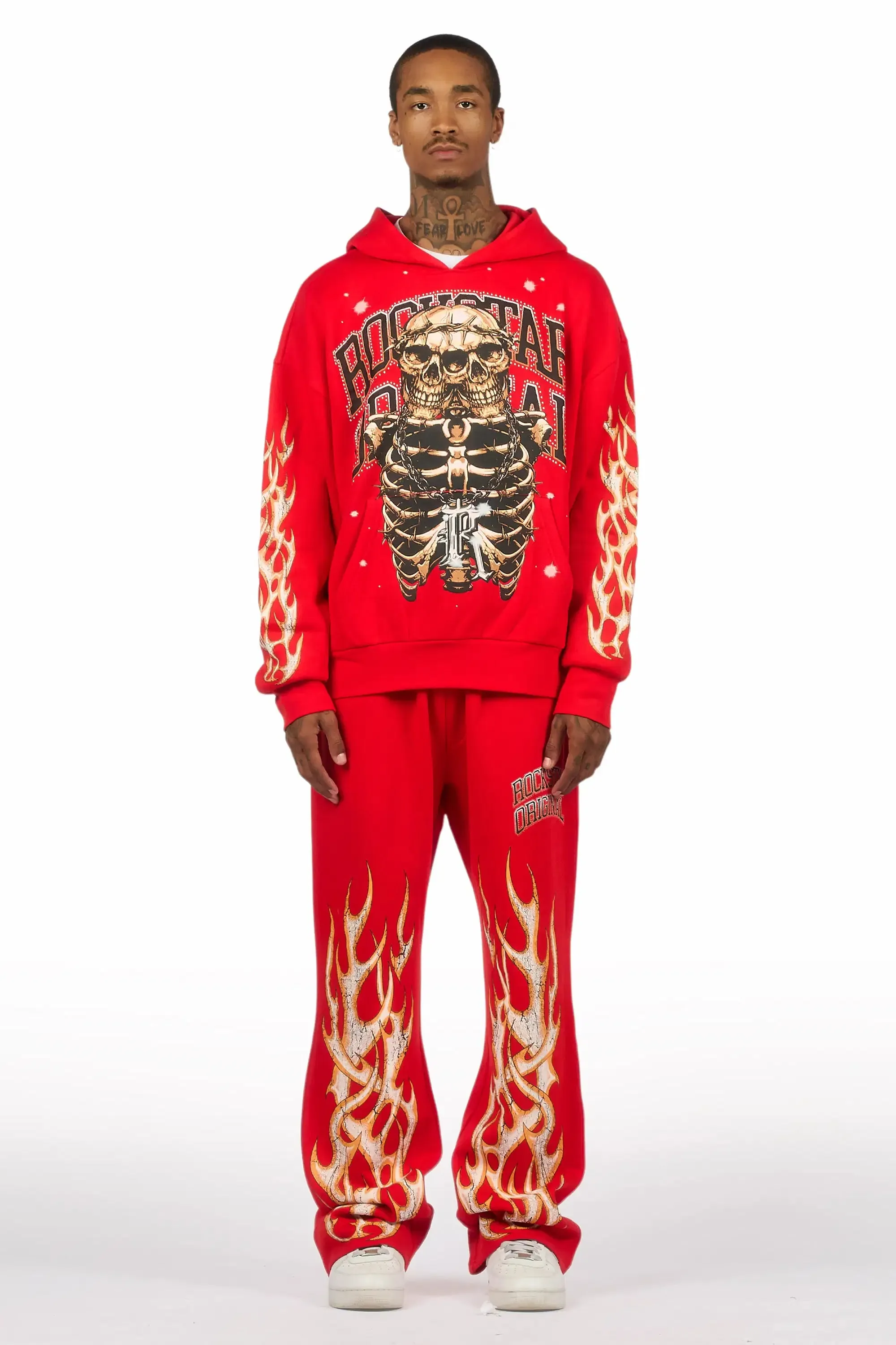 Kaizel Red Hoodie/Baggy Pant Track Set sold by Rockstar Original product image thumbnail 2