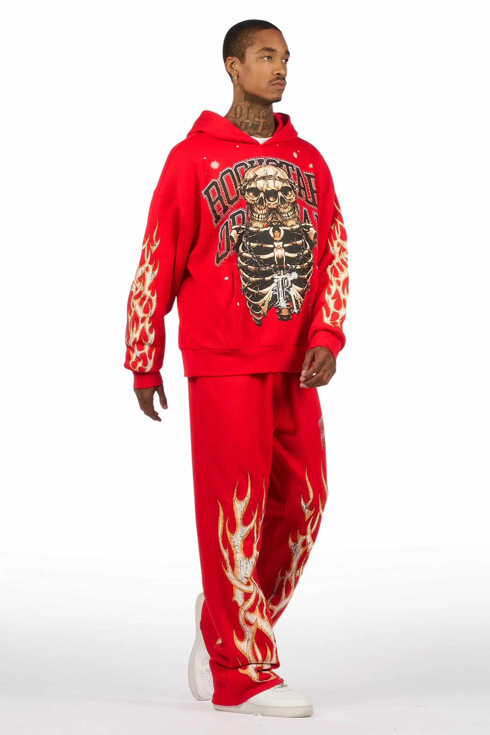 Kaizel Red Hoodie/Baggy Pant Track Set sold by Rockstar Original product image thumbnail 4