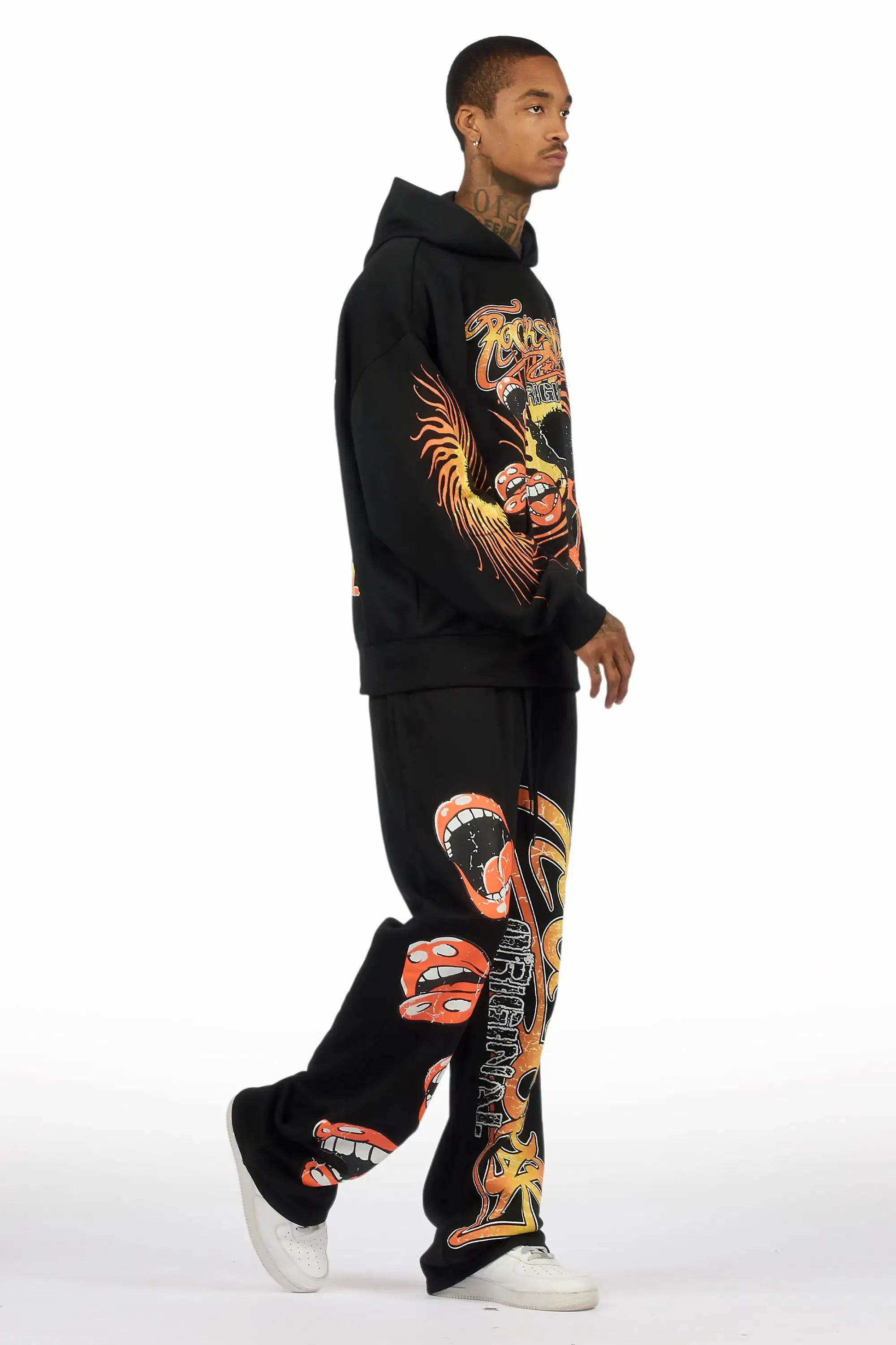 Rock n Roll Black Hoodie/Baggy Pant Track Set sold by Rockstar Original product image thumbnail 4