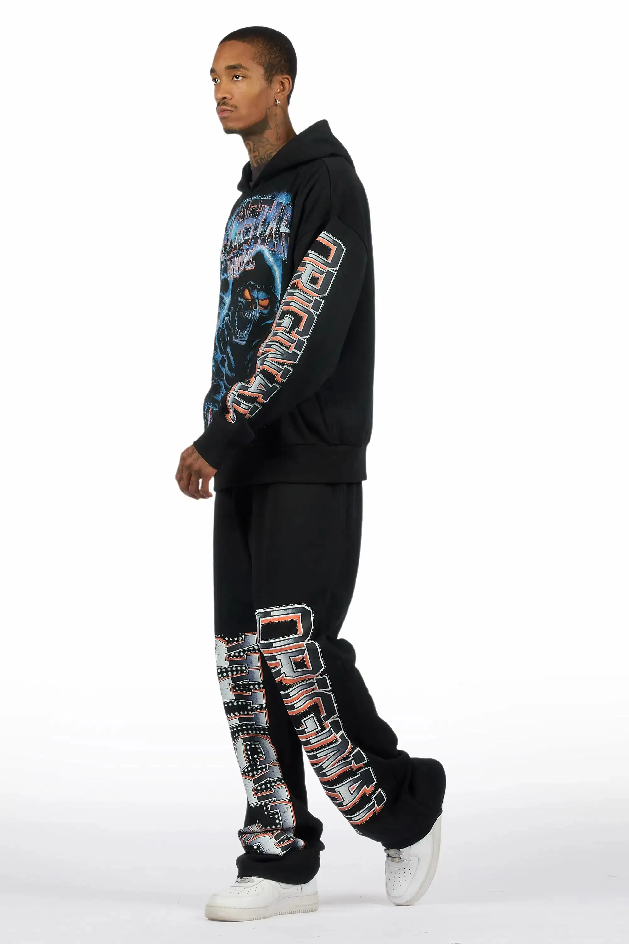 Kross Black Hoodie/Baggy Pant Track Set sold by Rockstar Original product image thumbnail 5