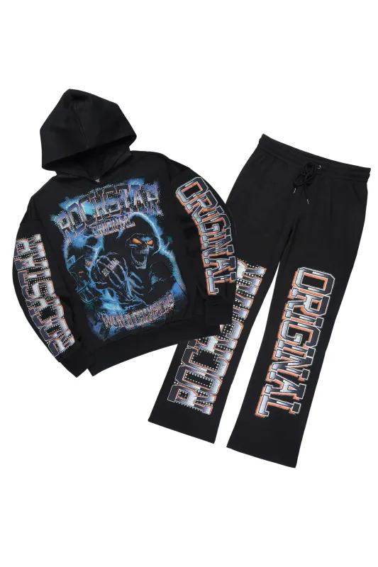 Kross Black Hoodie/Baggy Pant Track Set sold by Rockstar Original