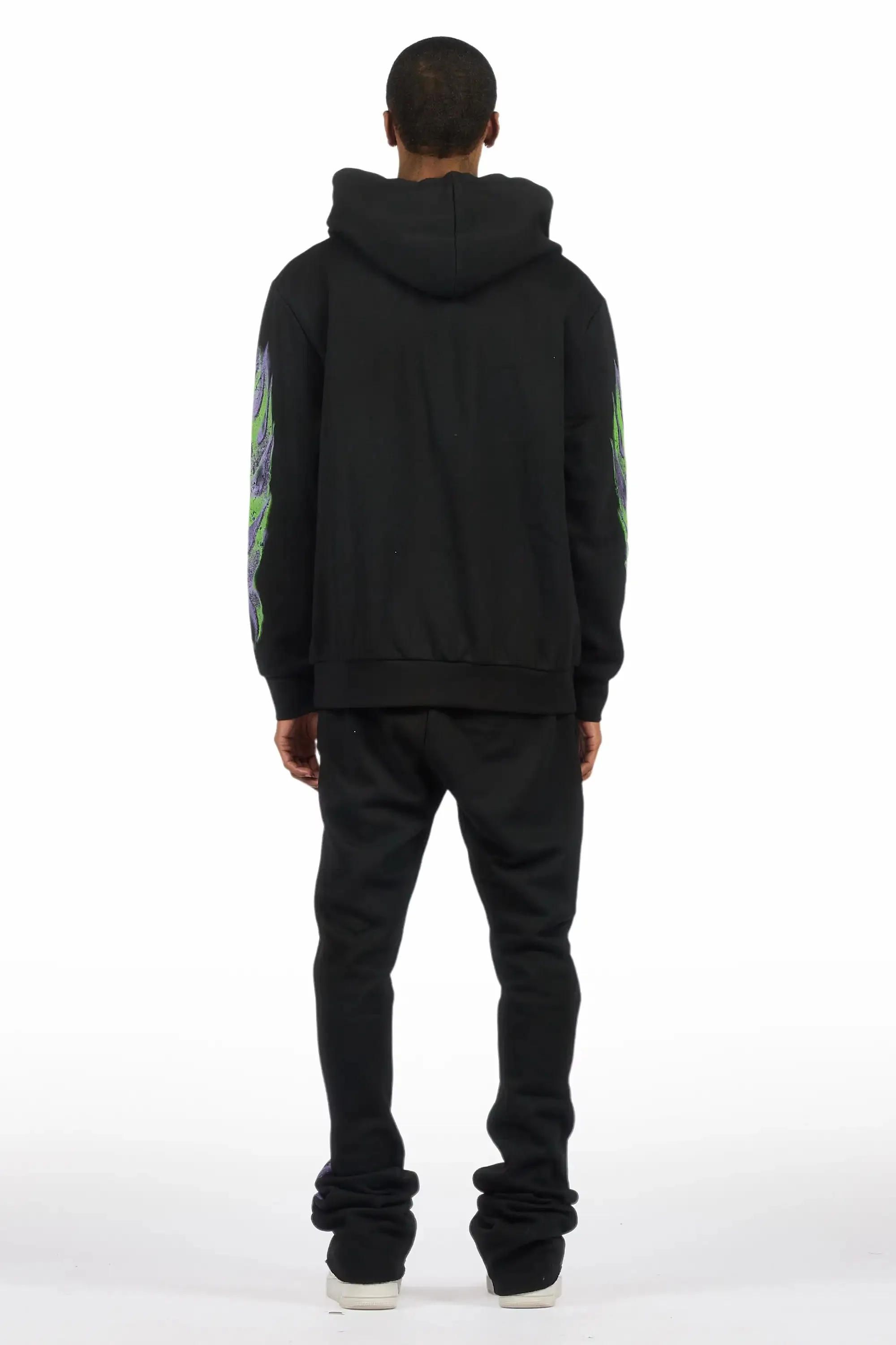 Kruz Black Hoodie/Stacked Pant Track Set sold by Rockstar Original product image thumbnail 4