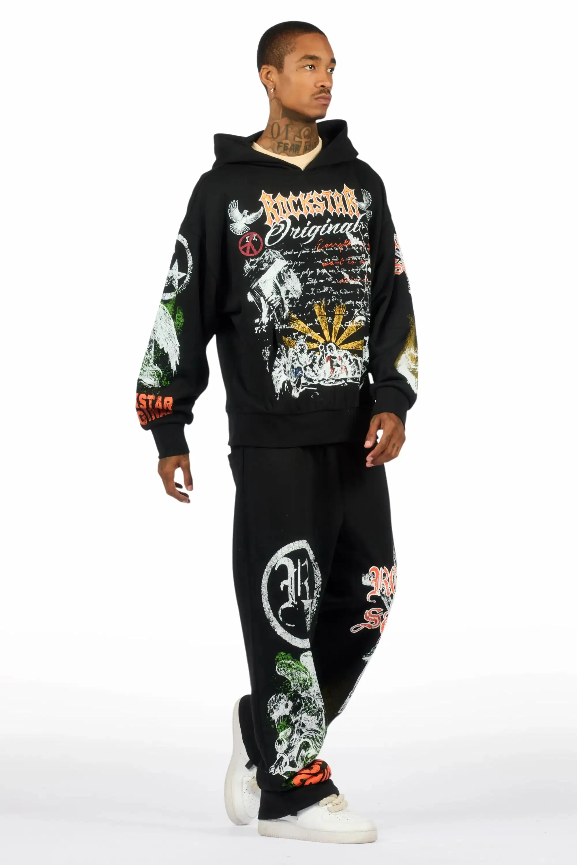 Suppersketch Black Hoodie/Baggy Pant Track Set sold by Rockstar Original product image thumbnail 4