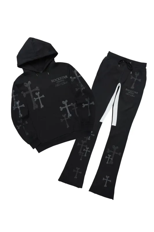 Olivier Black Hoodie/Stacked Flare Track Set sold by Rockstar Original