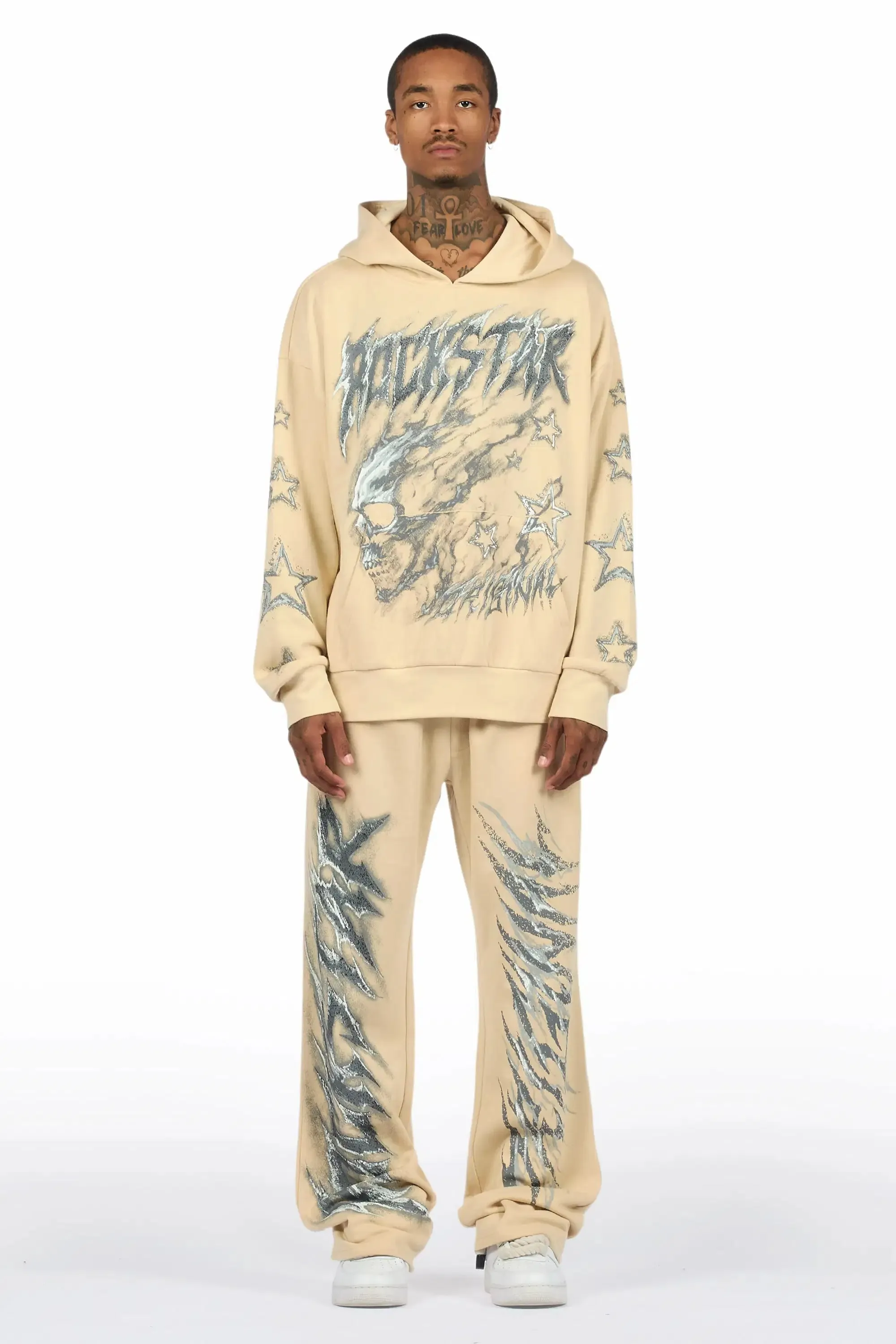 Jantra Beige Hoodie/Baggy Pant Track Set sold by Rockstar Original product image thumbnail 2