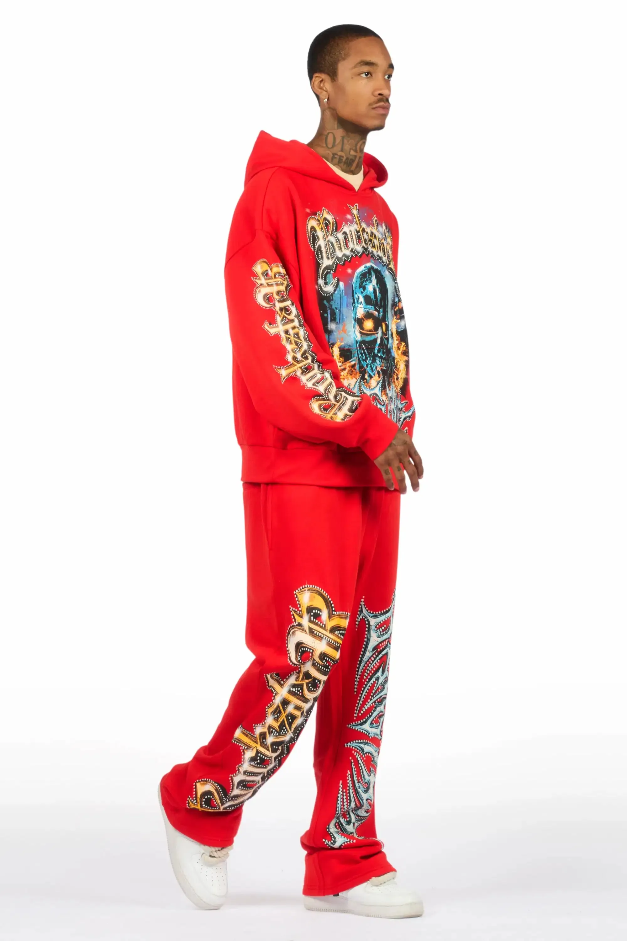 Mesin Red Hoodie/Baggy Pant Track Set sold by Rockstar Original product image thumbnail 3