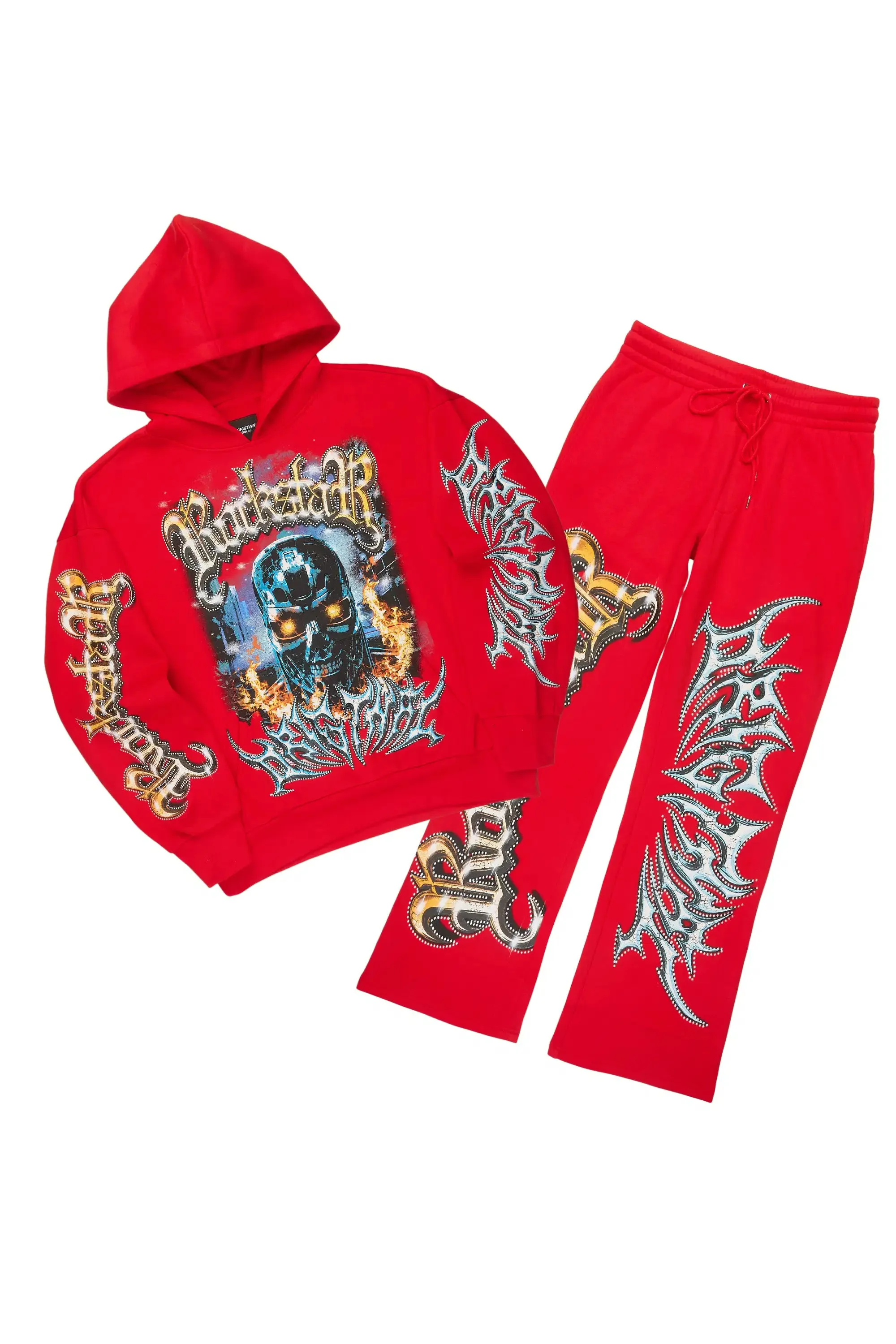 Mesin Red Hoodie/Baggy Pant Track Set sold by Rockstar Original