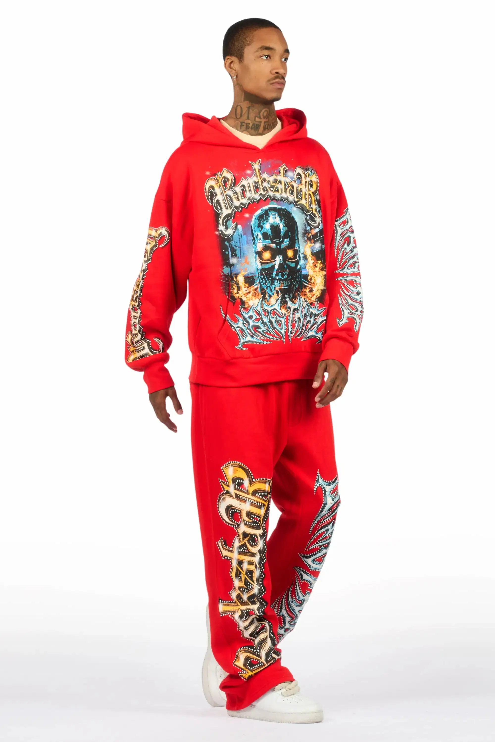 Mesin Red Hoodie/Baggy Pant Track Set sold by Rockstar Original product image thumbnail 4