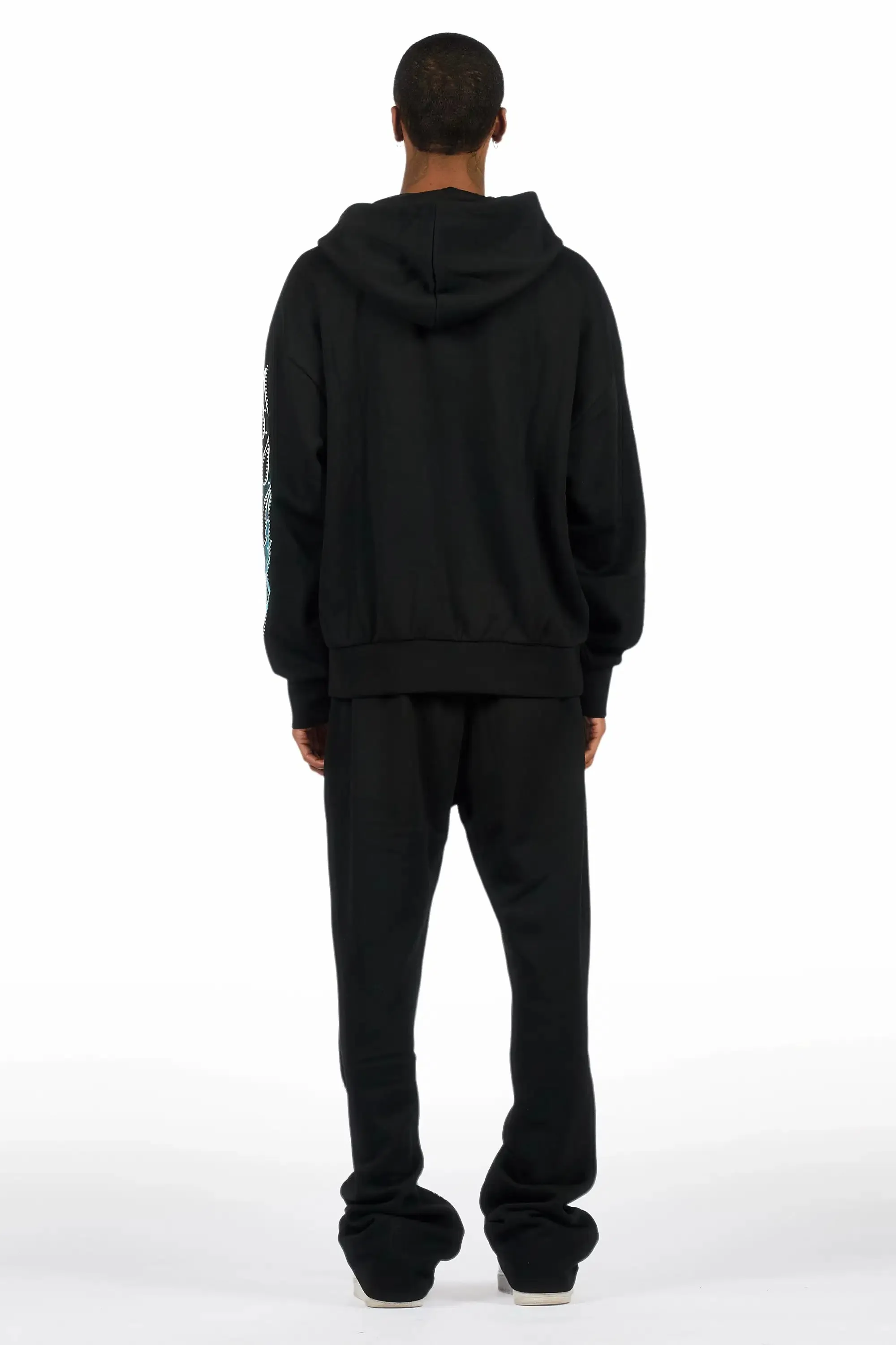 Glans Black Hoodie/Baggy Pant Track Set sold by Rockstar Original product image thumbnail 5