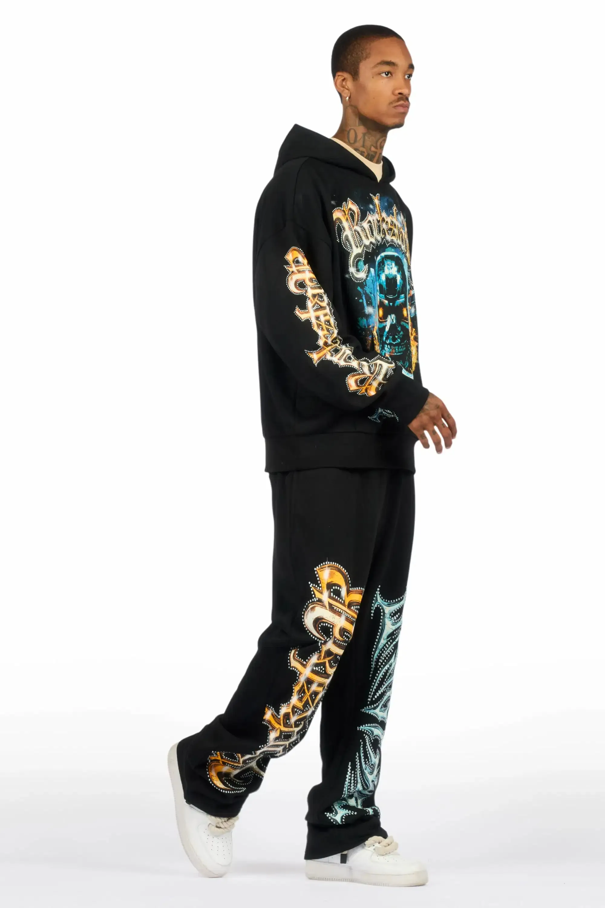 Mesin Black Hoodie/Baggy Pant Track Set sold by Rockstar Original product image thumbnail 3