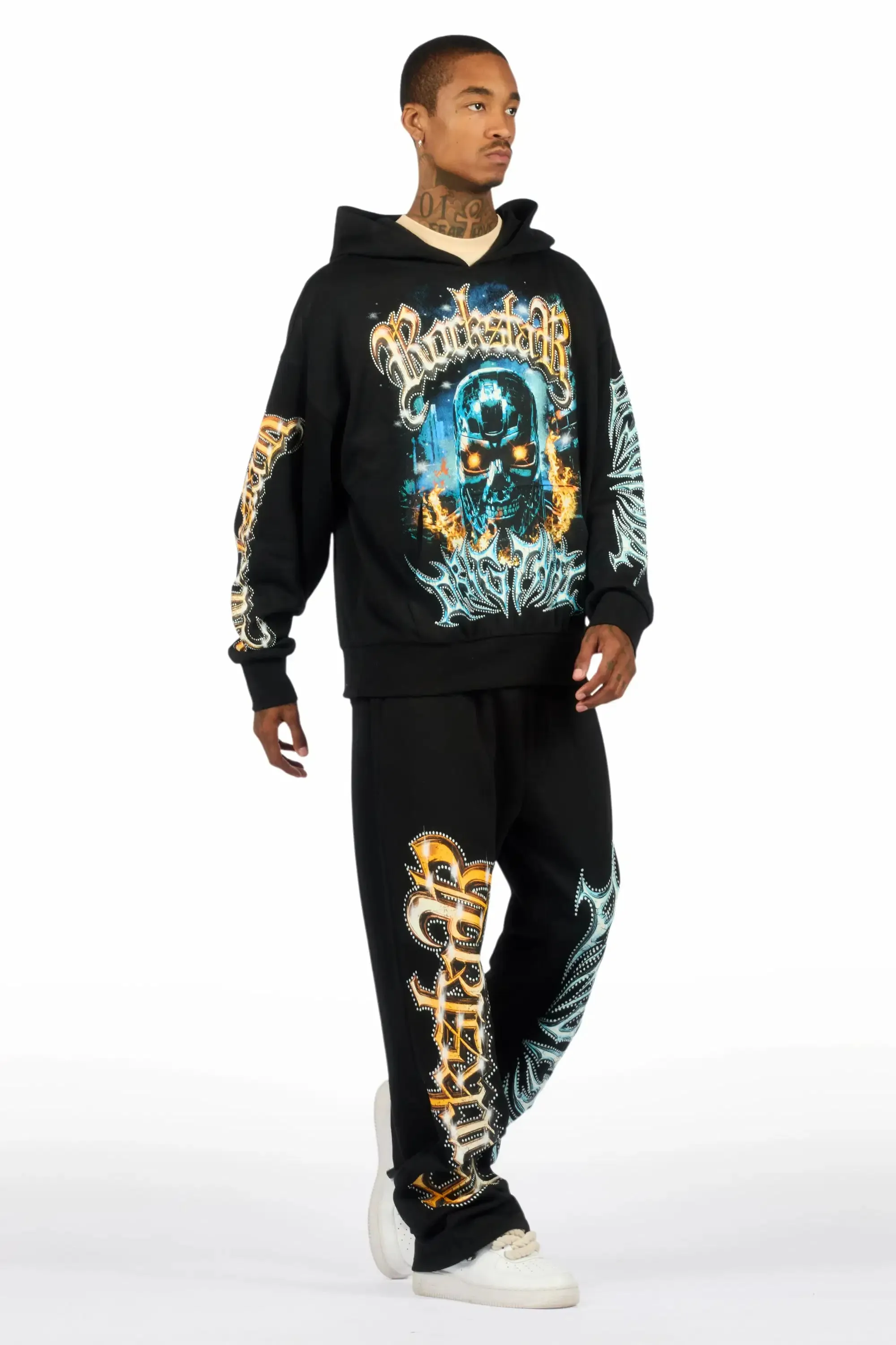 Mesin Black Hoodie/Baggy Pant Track Set sold by Rockstar Original product image thumbnail 4