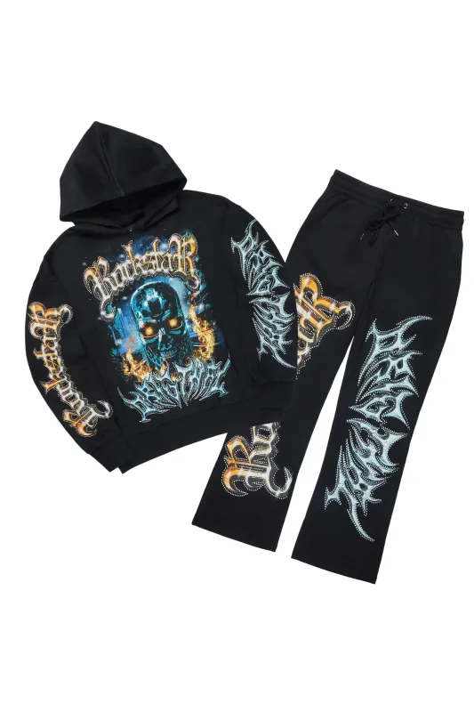 Mesin Black Hoodie/Baggy Pant Track Set sold by Rockstar Original