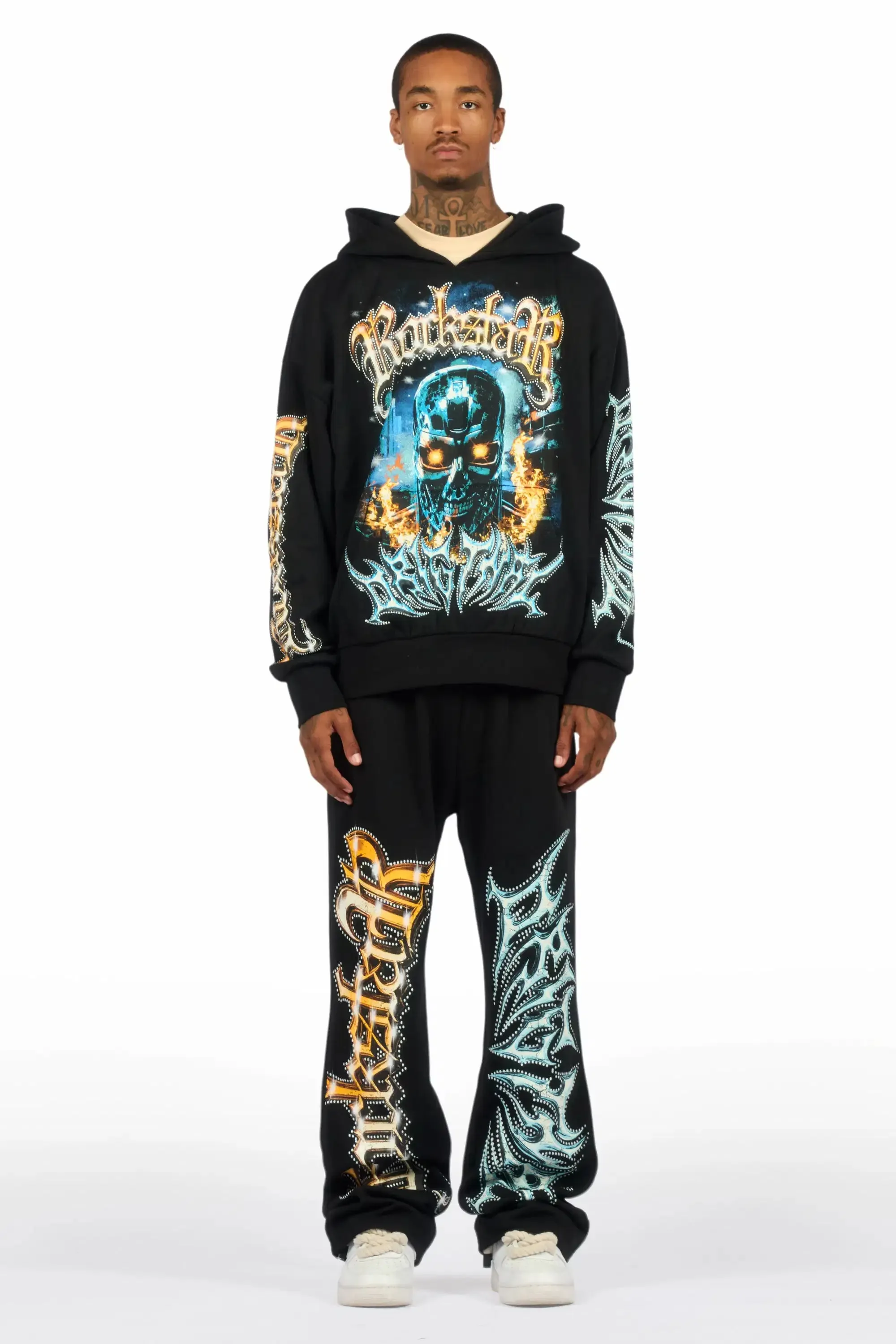 Mesin Black Hoodie/Baggy Pant Track Set sold by Rockstar Original product image thumbnail 2