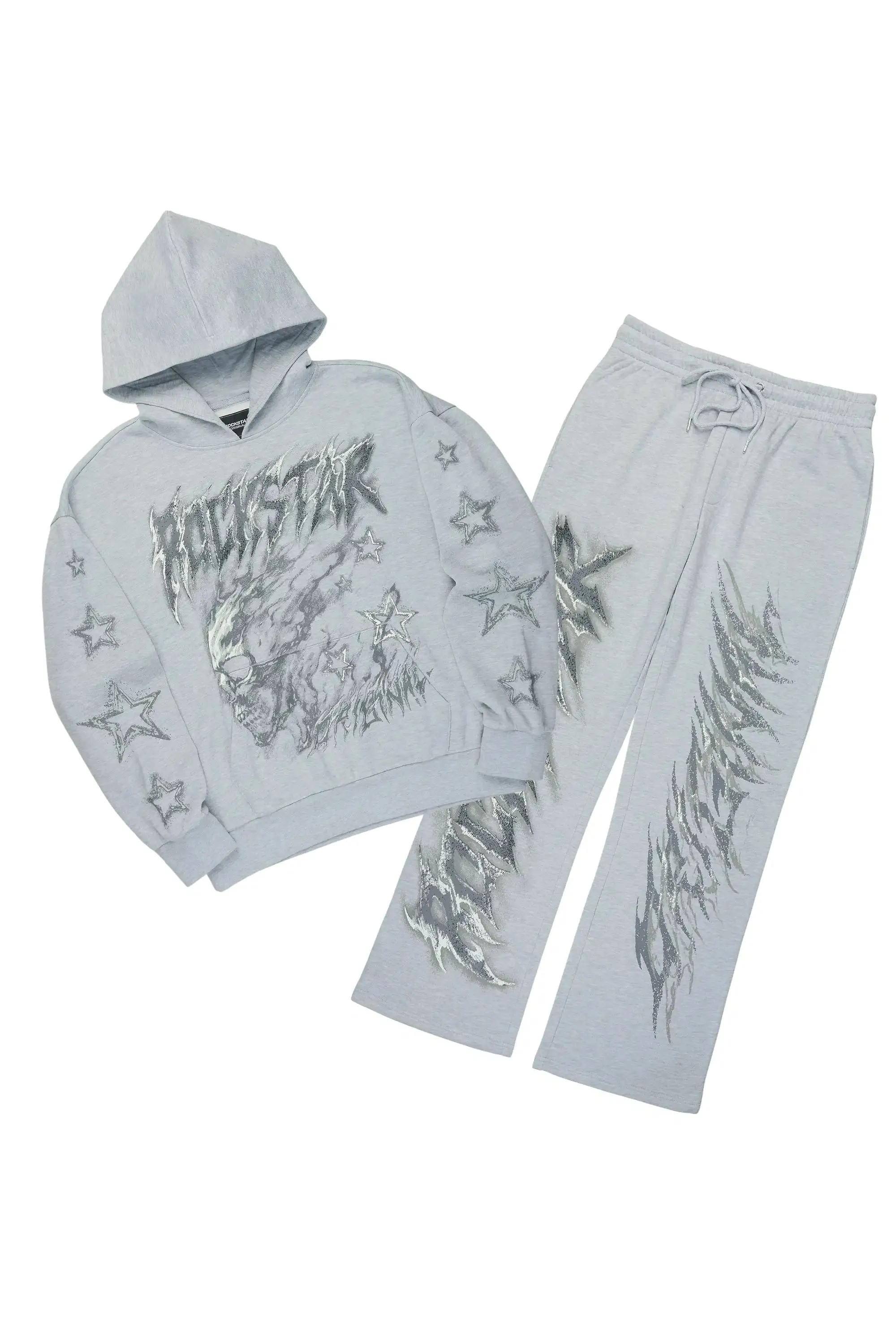 Jantra Heather Grey Hoodie/Baggy Pant Track Set sold by Rockstar Original