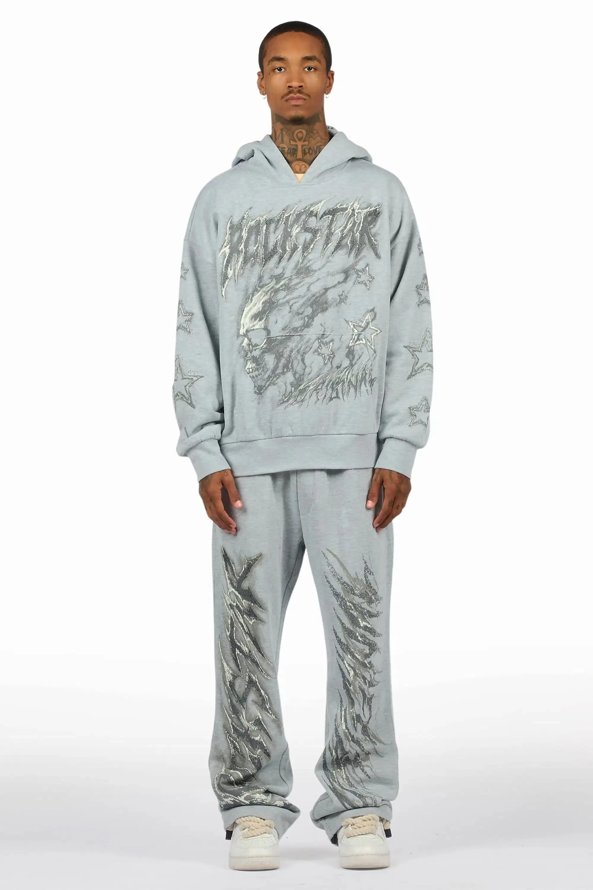Jantra Heather Grey Hoodie/Baggy Pant Track Set sold by Rockstar Original product image thumbnail 2