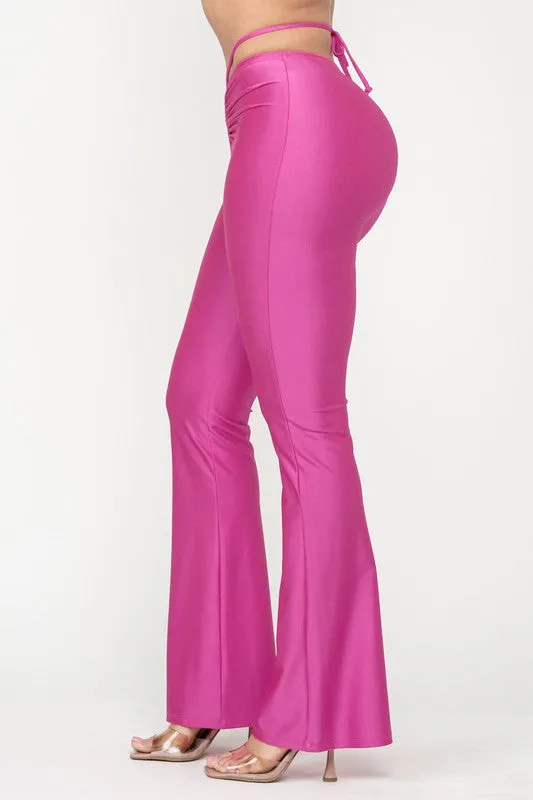 Deavena Fuchsia Faux Leather Flare Pant sold by Rockstar Original product image thumbnail 3