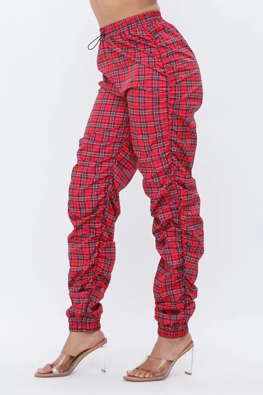 Pheyella Red Plaid Nylon Pant sold by Rockstar Original product image thumbnail 3