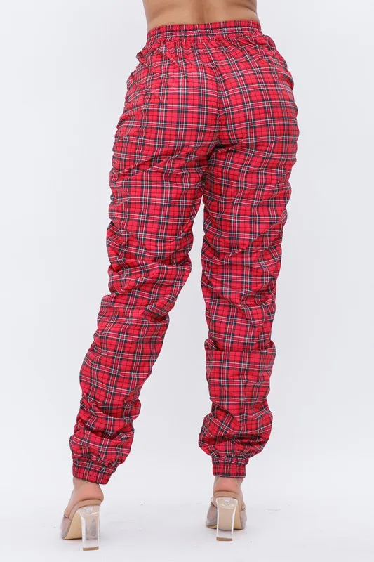 Pheyella Red Plaid Nylon Pant sold by Rockstar Original product image thumbnail 4