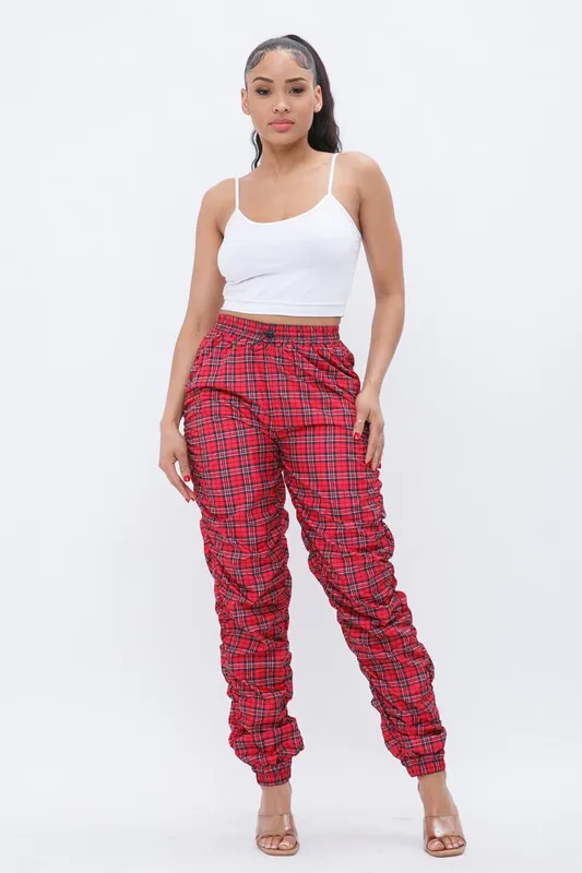 Pheyella Red Plaid Nylon Pant sold by Rockstar Original product image thumbnail 2