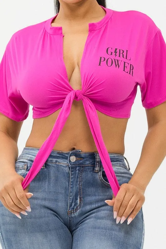 Marvella Fuchsia Tie Front Short Sleeve Tee Shirt sold by Rockstar Original product image thumbnail 5