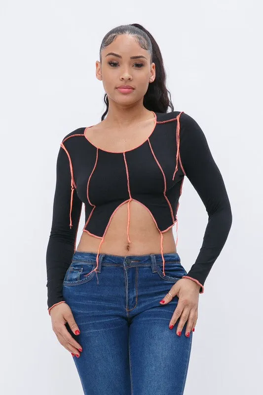 Kendell Black Long Sleeve Top sold by Rockstar Original