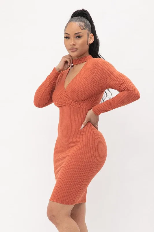 Kyana Rust Knit Mini Dress sold by Rockstar Original