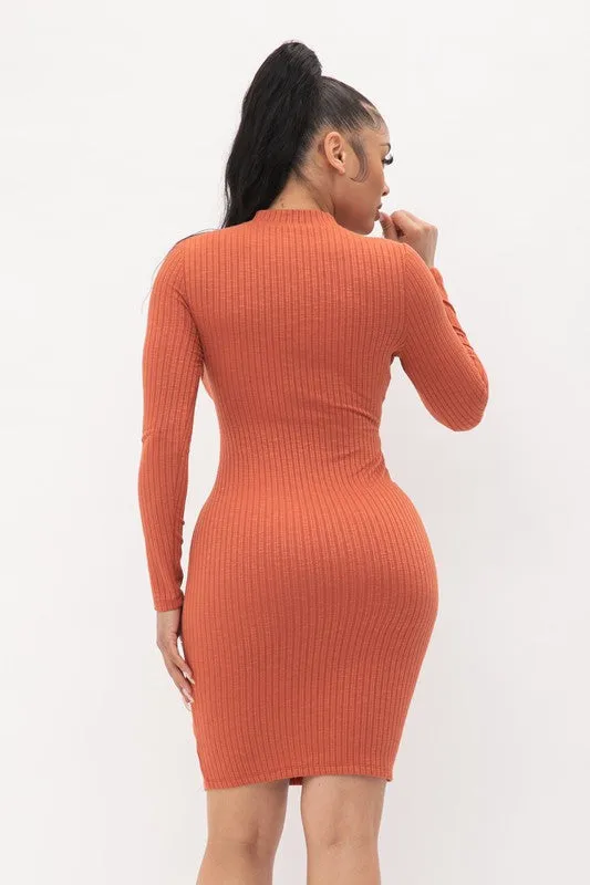 Kyana Rust Knit Mini Dress sold by Rockstar Original product image thumbnail 4