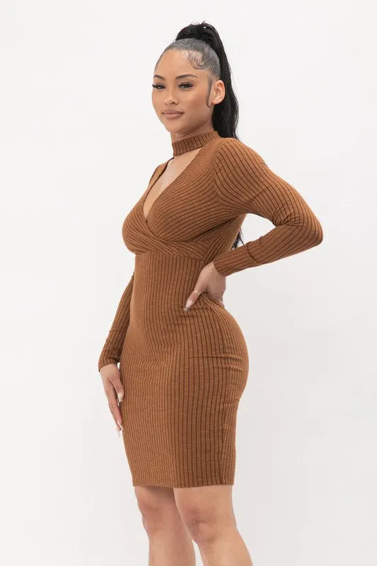 Kyana Brown Knit Mini Dress sold by Rockstar Original product image thumbnail 2