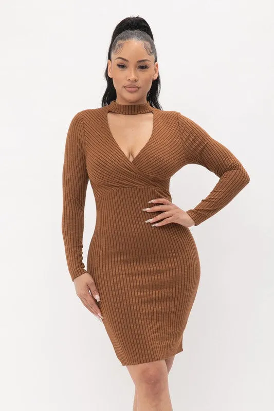 Kyana Brown Knit Mini Dress sold by Rockstar Original