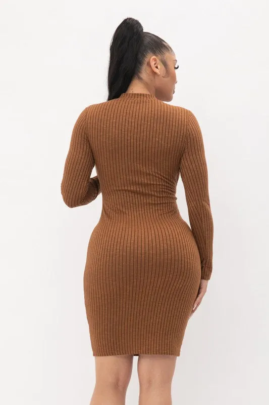 Kyana Brown Knit Mini Dress sold by Rockstar Original product image thumbnail 3