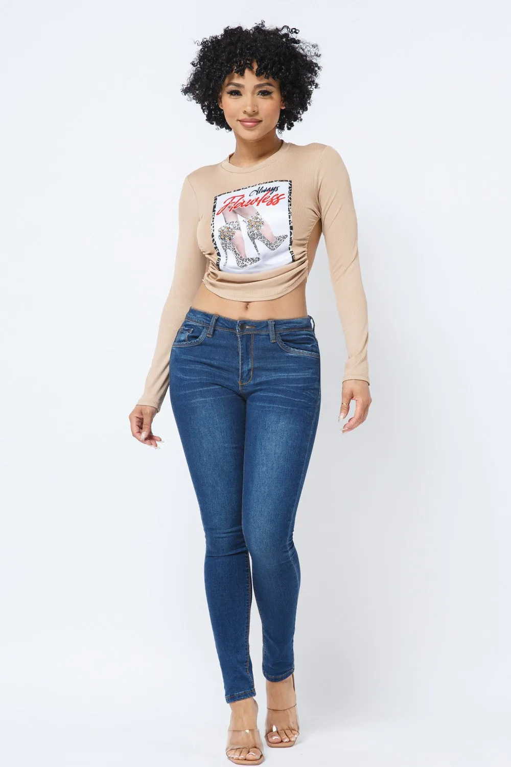 Taja Mocha Open Back Long Sleeve Top sold by Rockstar Original product image thumbnail 5