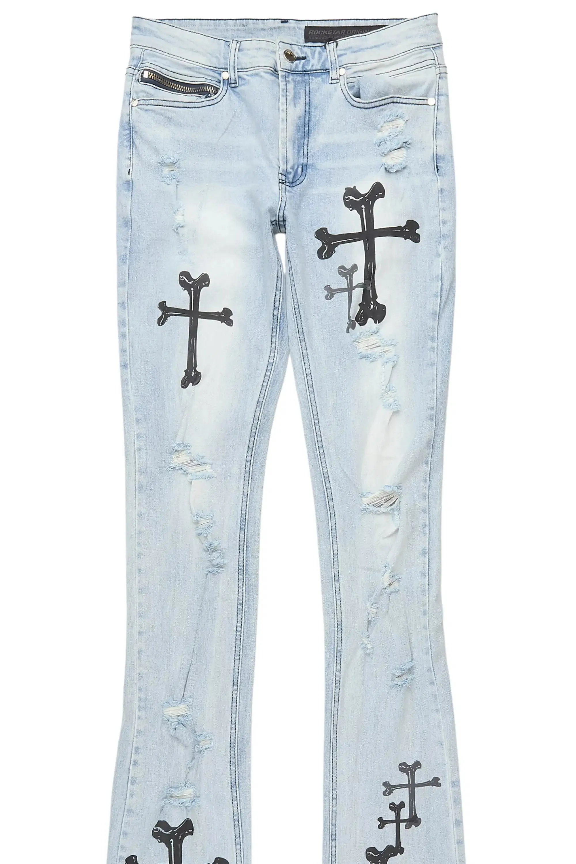 Olivier Stellan Blue Super Stacked Flare Jean sold by Rockstar Original product image thumbnail 2