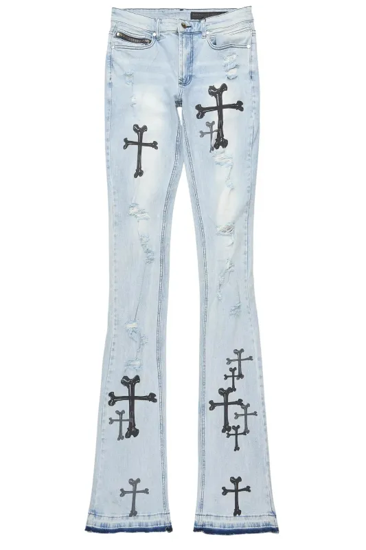 Olivier Stellan Blue Super Stacked Flare Jean sold by Rockstar Original