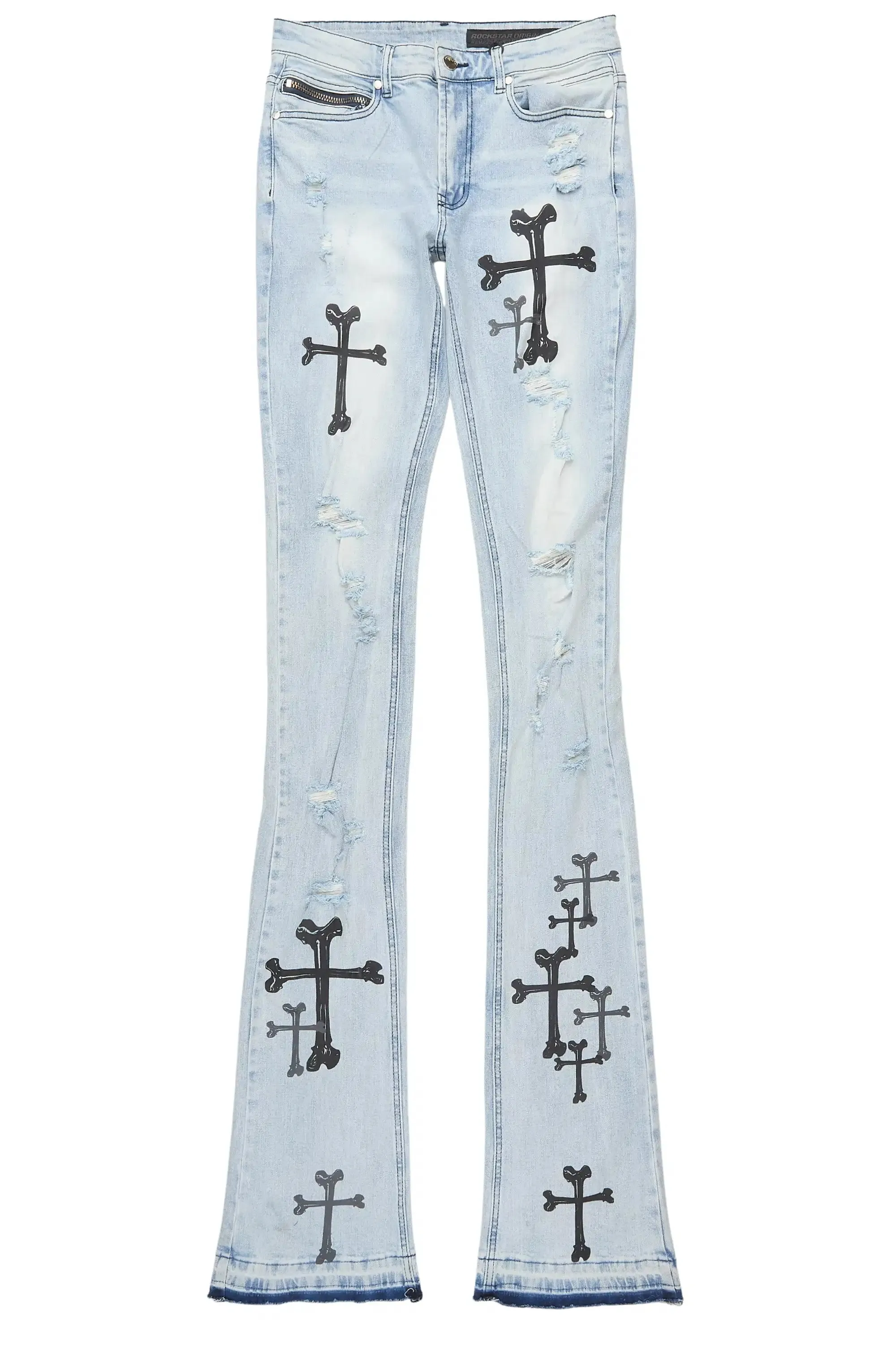 Olivier Stellan Blue Super Stacked Flare Jean sold by Rockstar Original