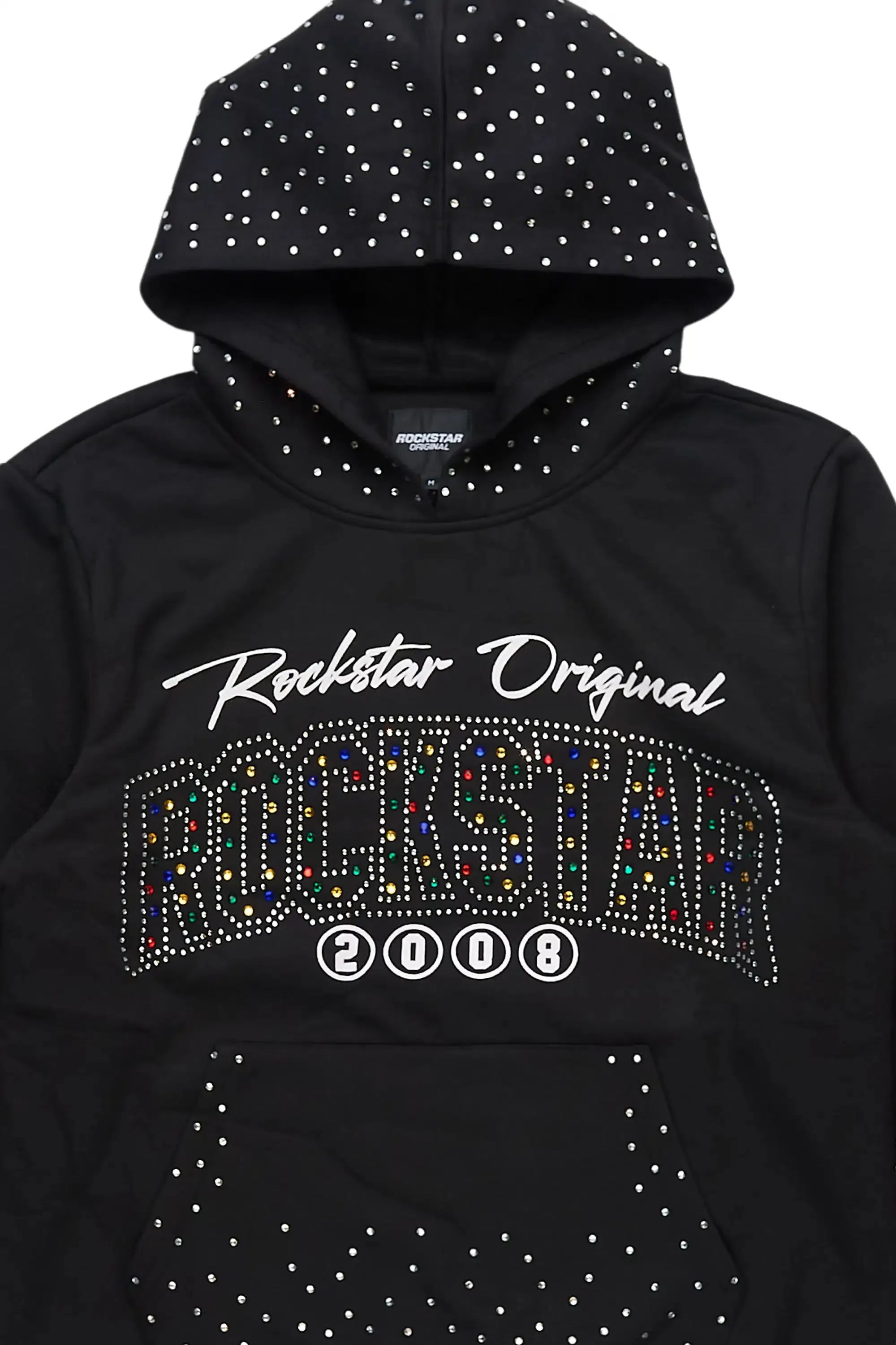 Gabino Black Rhinestone Boxy Crop Hoodie sold by Rockstar Original product image thumbnail 2