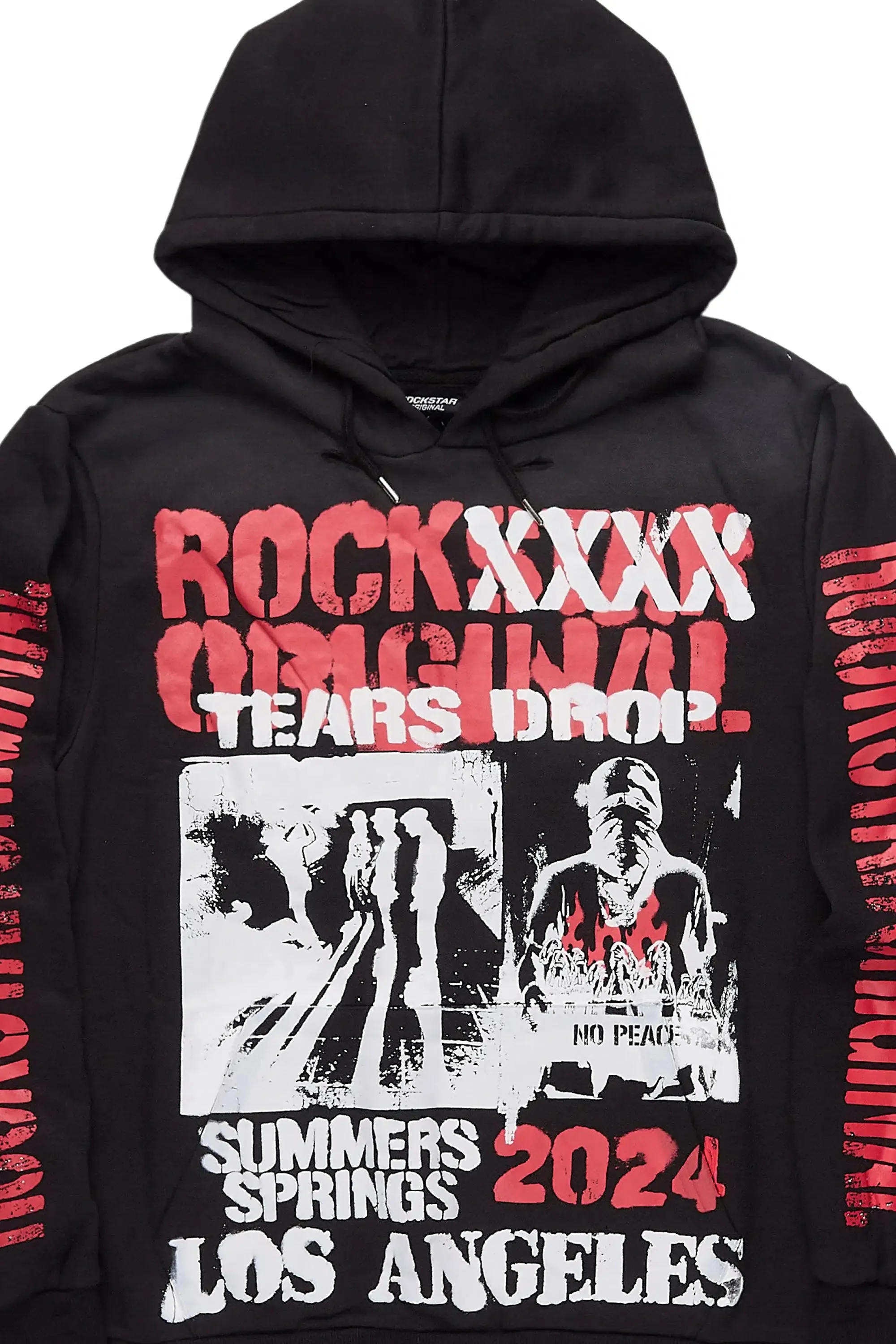 Omer Black Graphic Relaxed Hoodie sold by Rockstar Original product image thumbnail 2