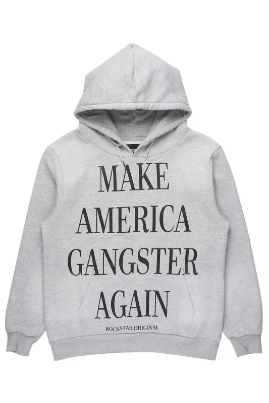 Drako Heather Grey Graphic Distressed Relaxed Hoodie sold by Rockstar Original