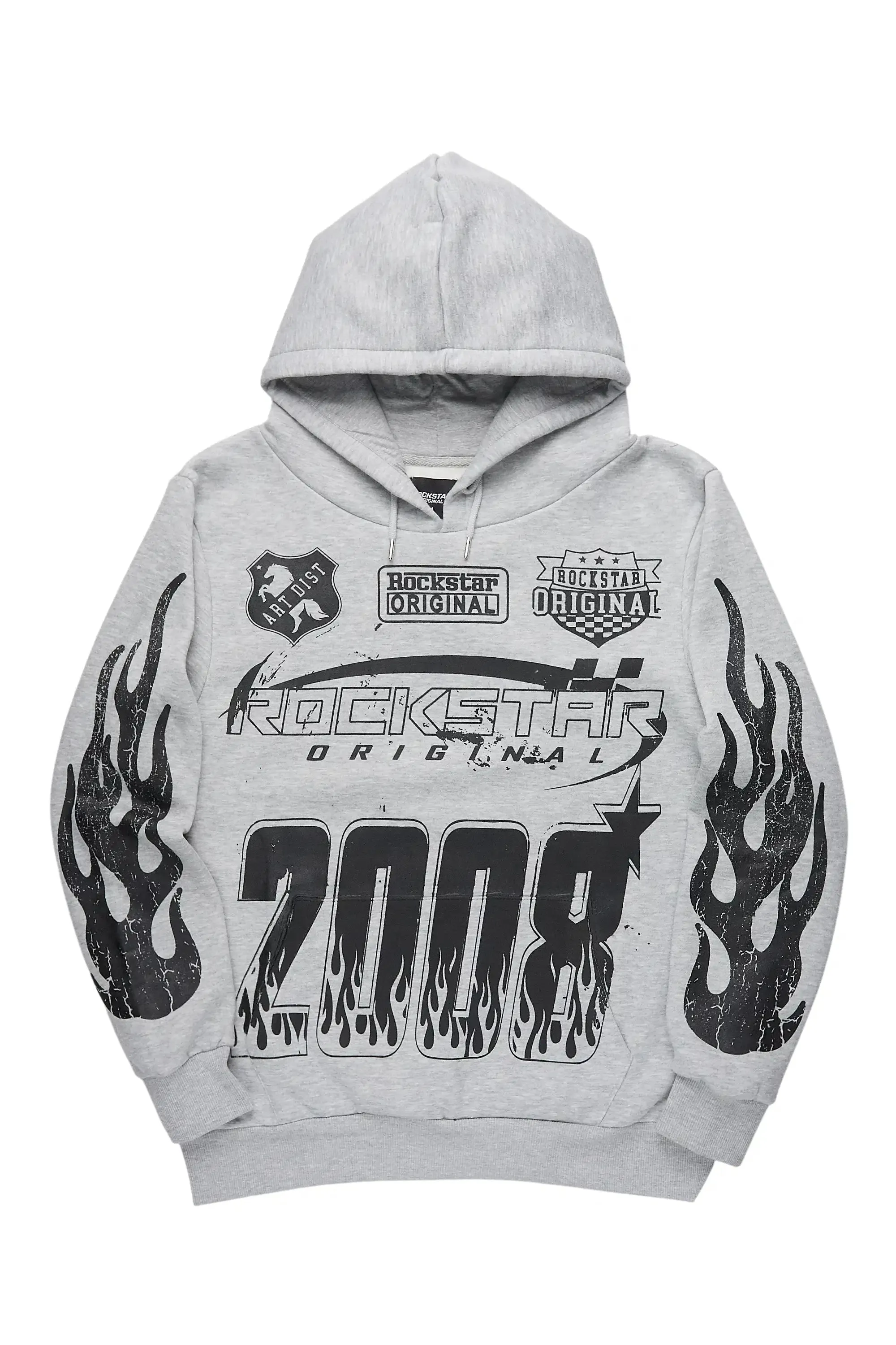 Amos Heather Grey Graphic Relaxed Hoodie sold by Rockstar Original