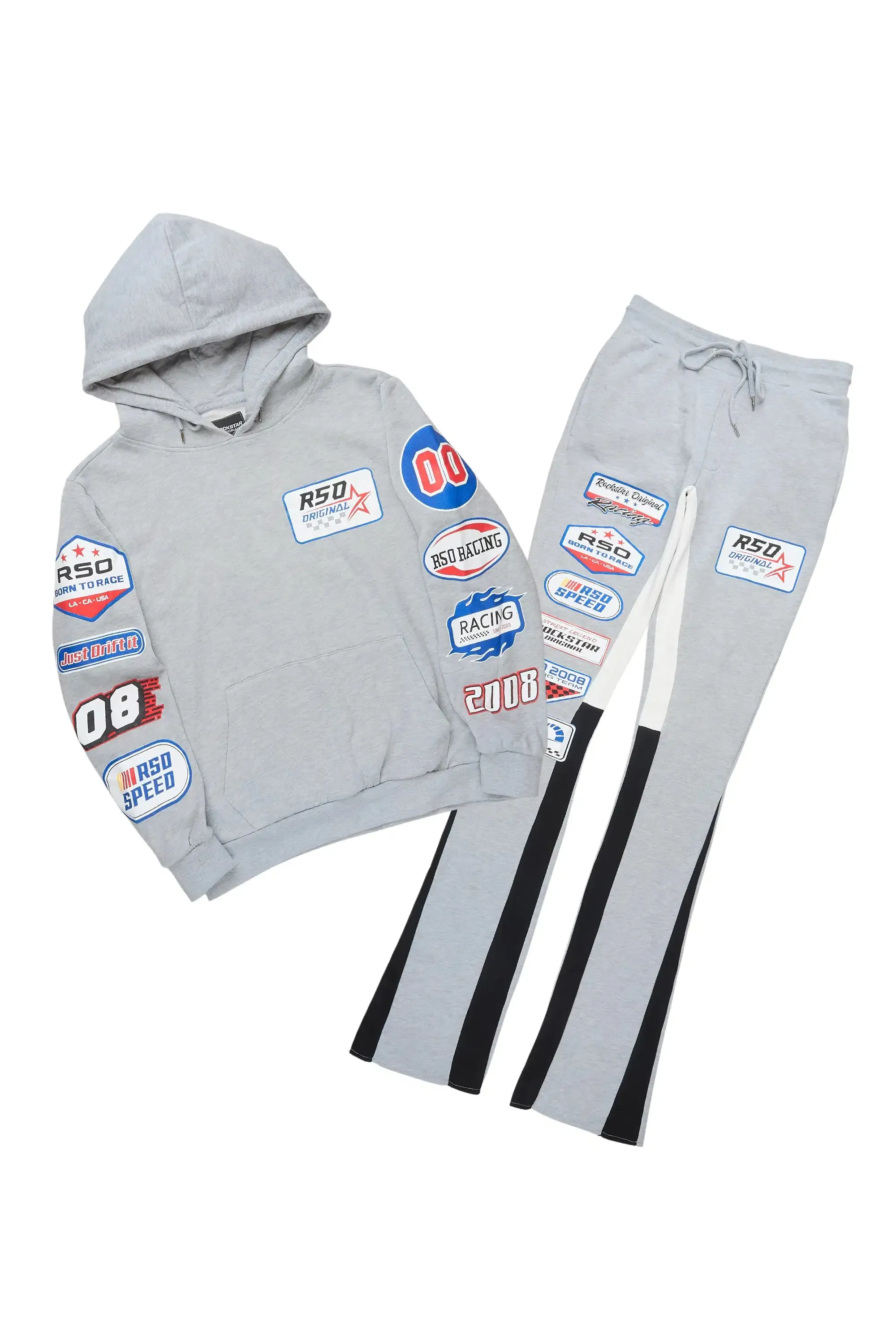 Komanda Heather Grey/Multi Hoodie/Stacked Flare Track Set sold by Rockstar Original