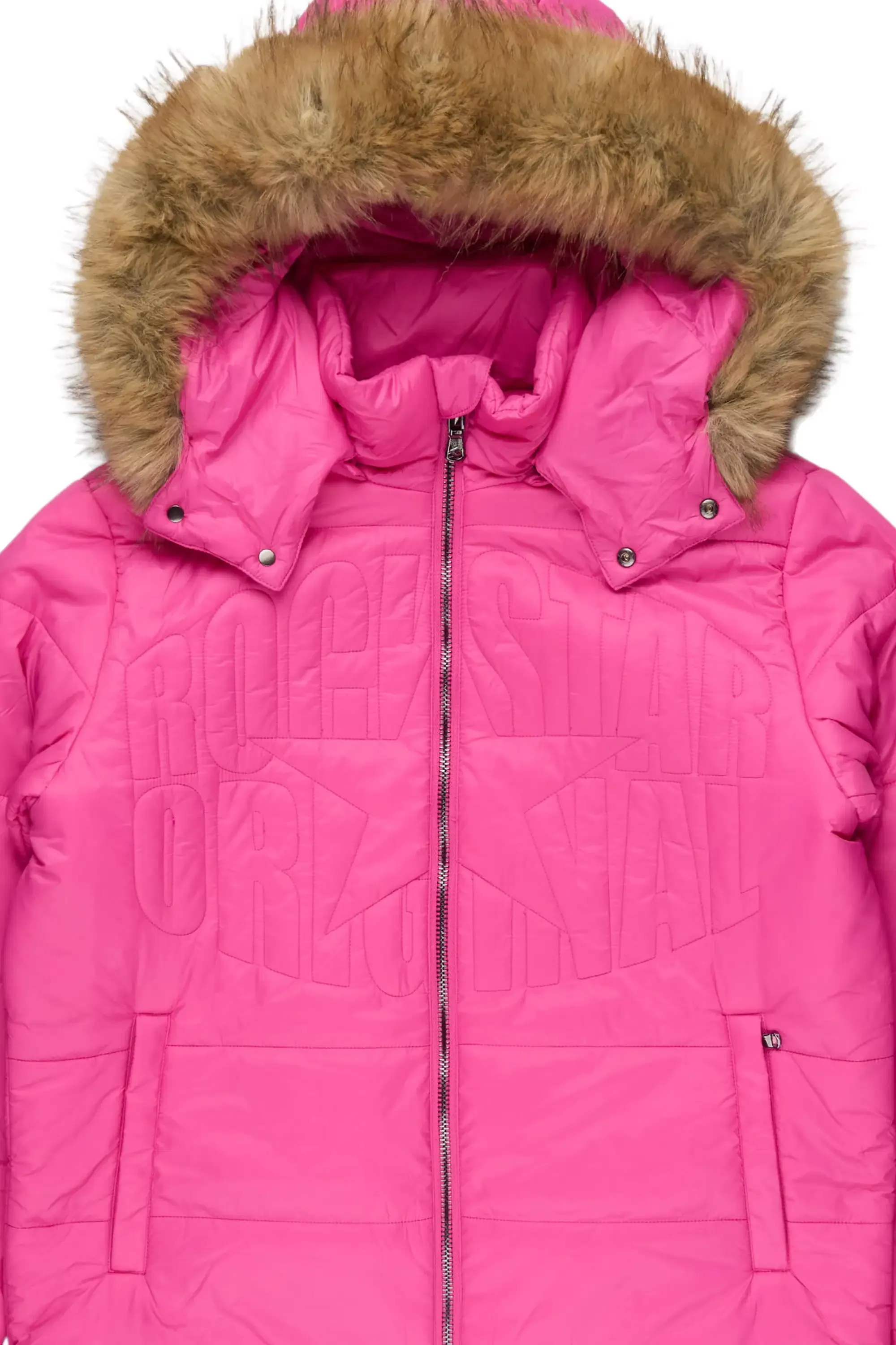 Marlona Hot Pink Oversized Puffer Jacket sold by Rockstar Original product image thumbnail 3