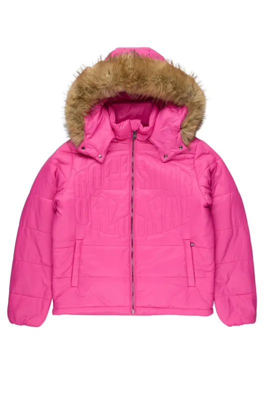 Marlona Hot Pink Oversized Puffer Jacket sold by Rockstar Original
