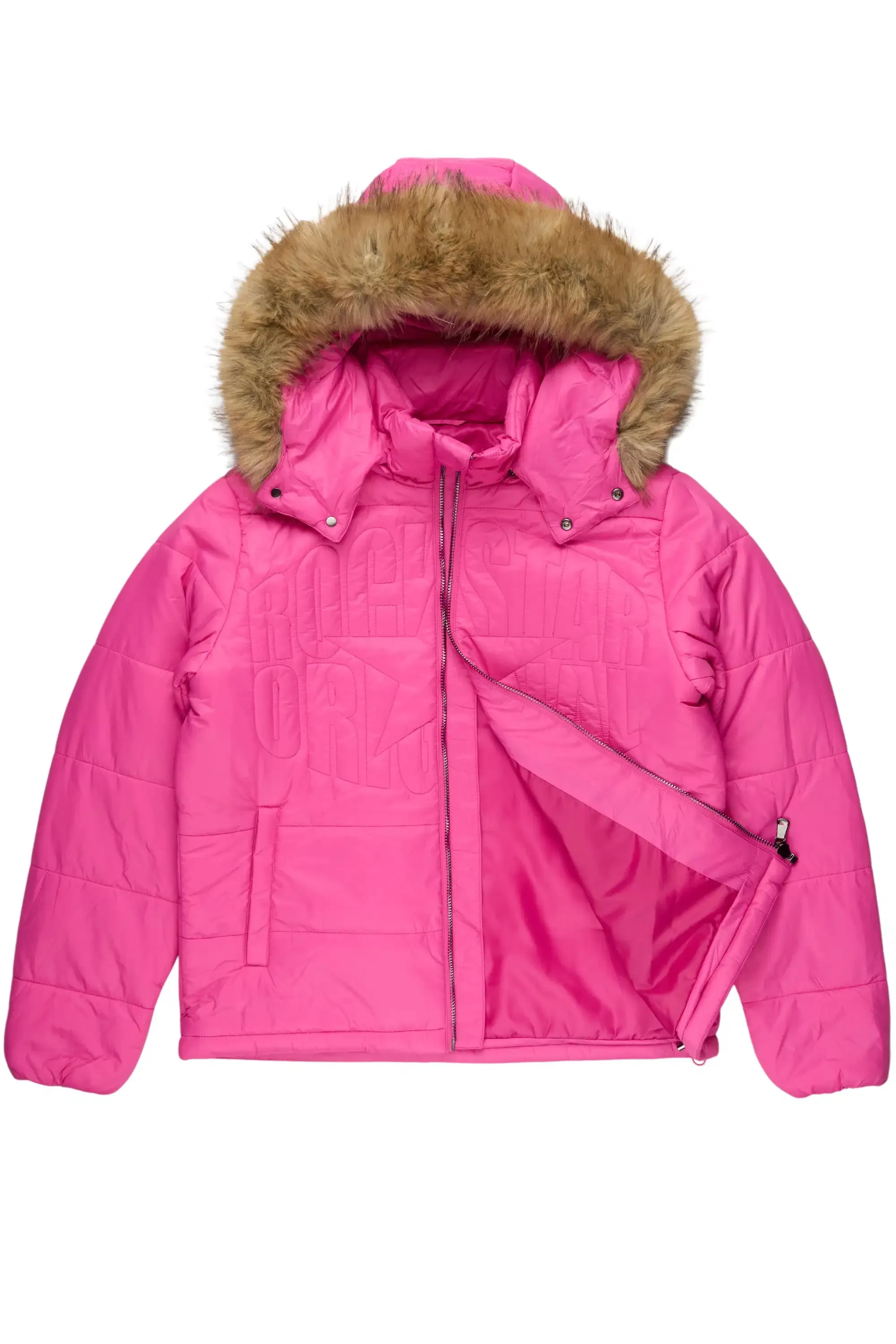 Marlona Hot Pink Oversized Puffer Jacket sold by Rockstar Original product image thumbnail 2