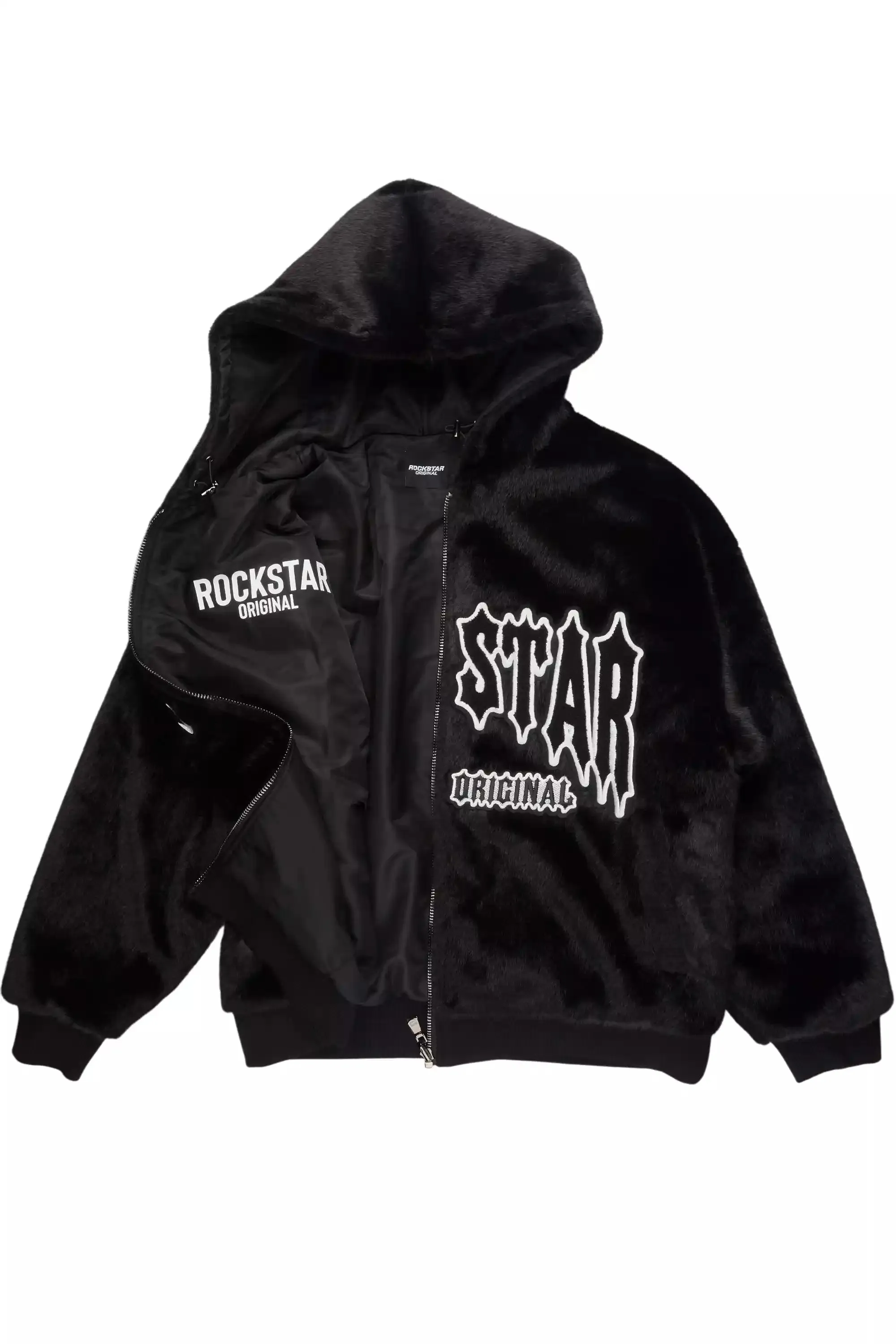 Jaleah Black Oversized Fur Jacket sold by Rockstar Original product image thumbnail 3