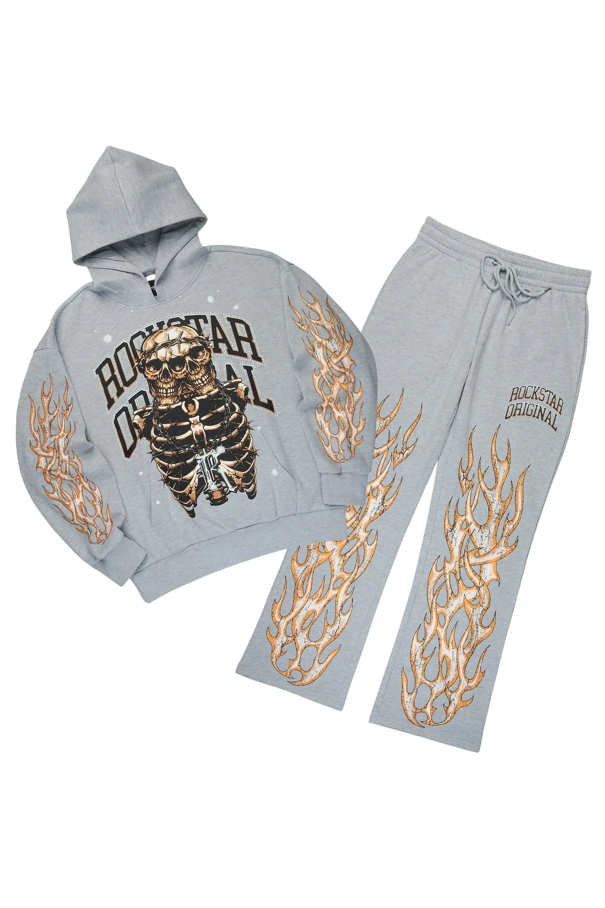 Kaizel Heather Grey Hoodie/Baggy Pant Track Set sold by Rockstar Original