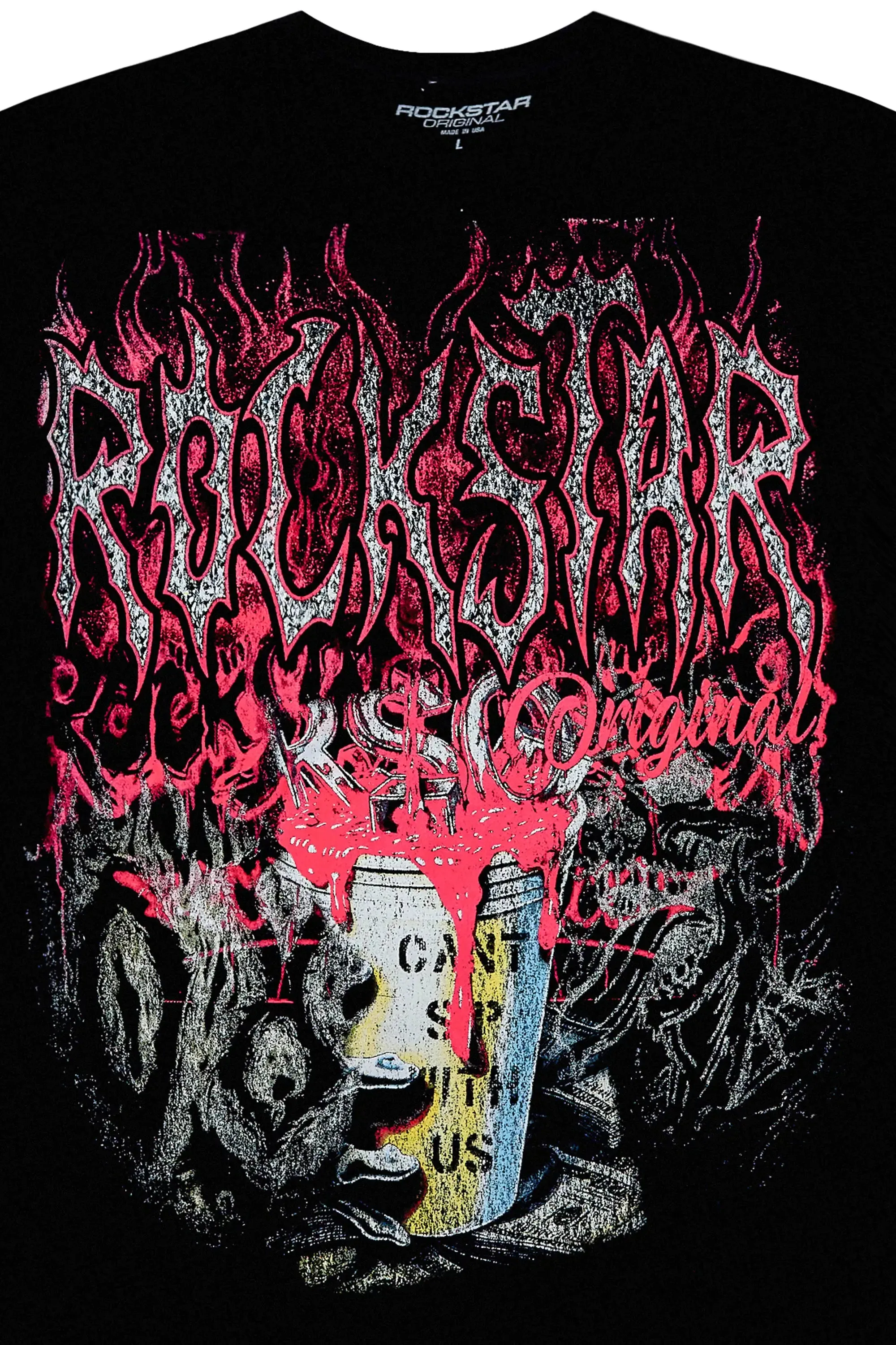 Roux Black Oversized Graphic T-Shirt sold by Rockstar Original product image thumbnail 2